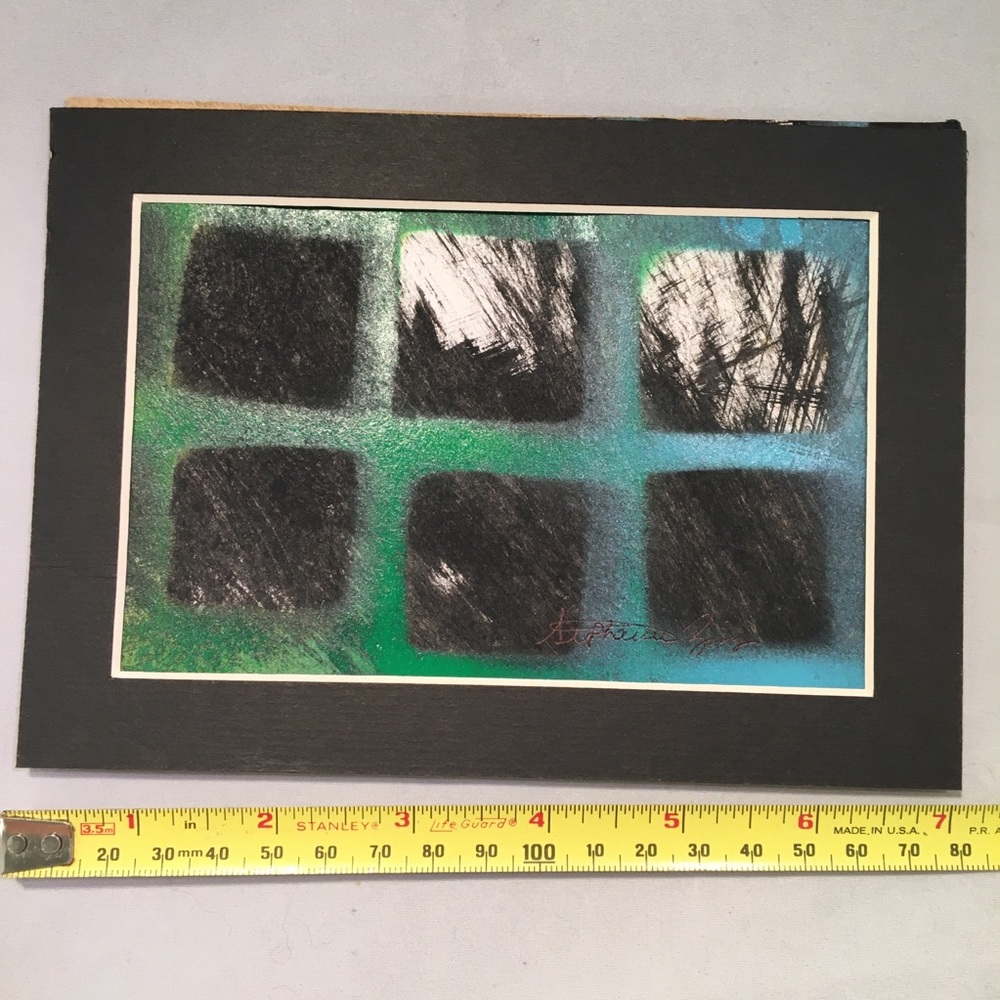 Set of six OOAK abstract mixed media‎ paintings